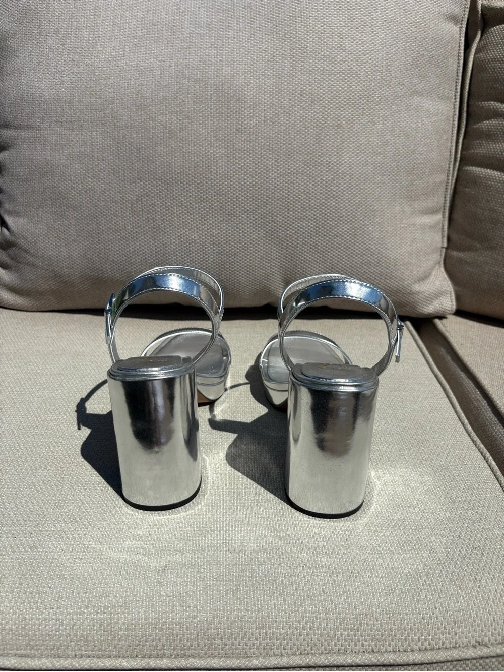 Mix No. 6 Sabrina Silver Metallic Platform Heels Size 10